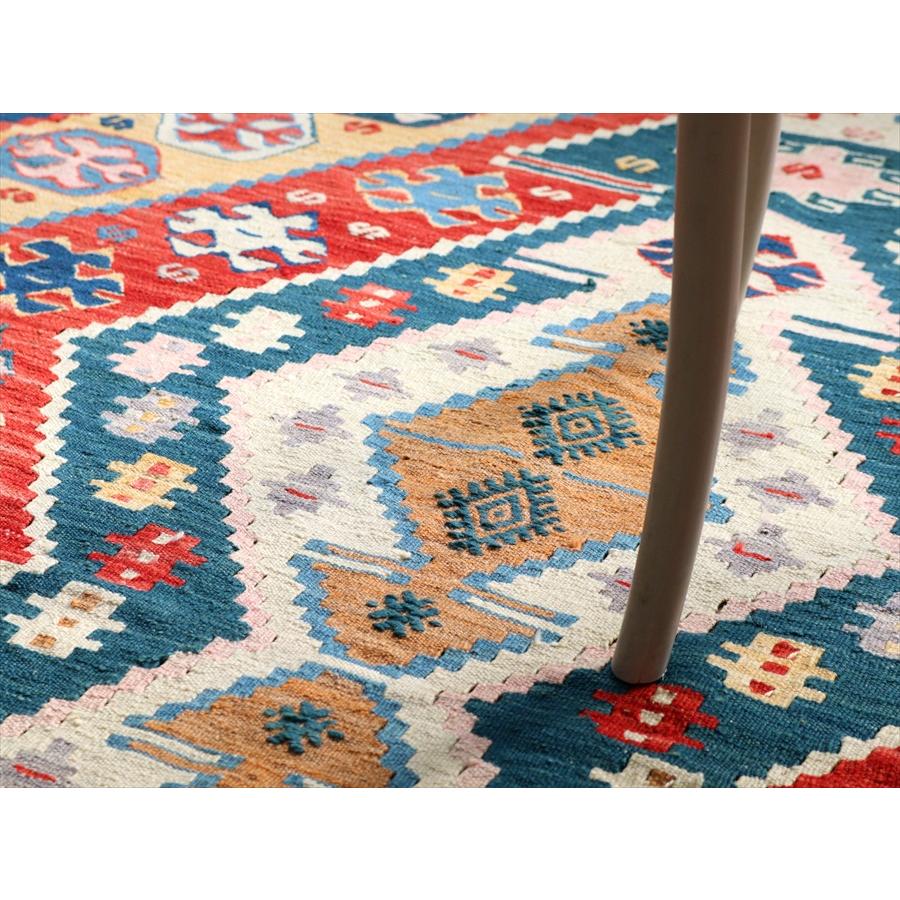 細かな織りの手織りキリム コンヤ 177x125cm ２つのダイヤと狼の口 | ブランド登録なし | 07