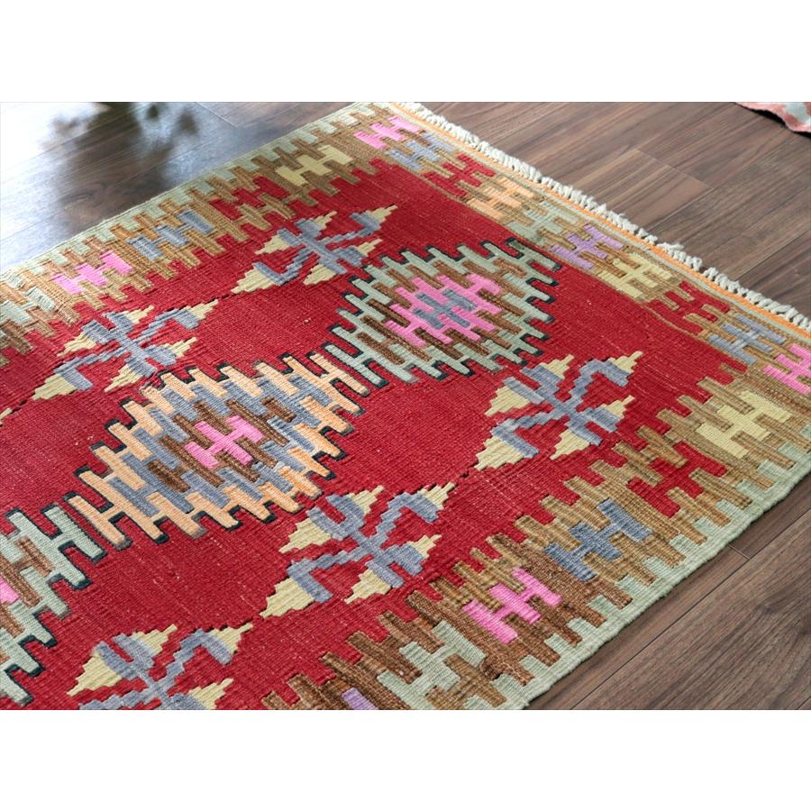 ワンランク上のカイセリキリム 137x98cm レッド＆ブラウン トルコの手織りキリム |  | 02