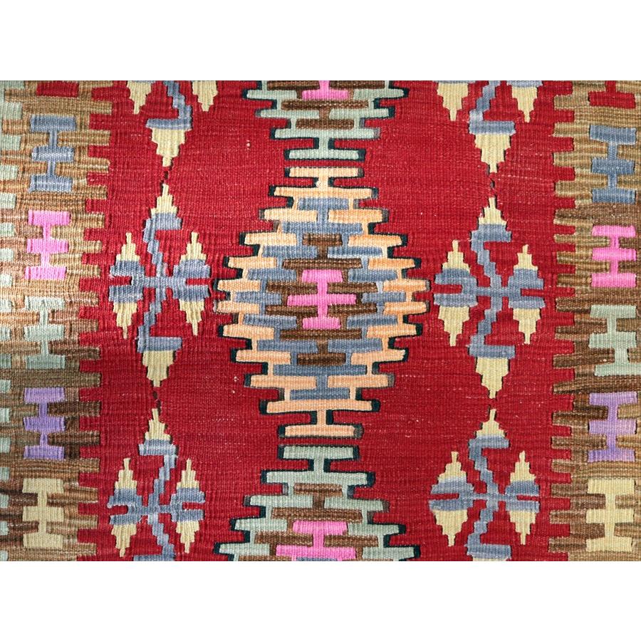 ワンランク上のカイセリキリム 137x98cm レッド＆ブラウン トルコの手織りキリム |  | 04
