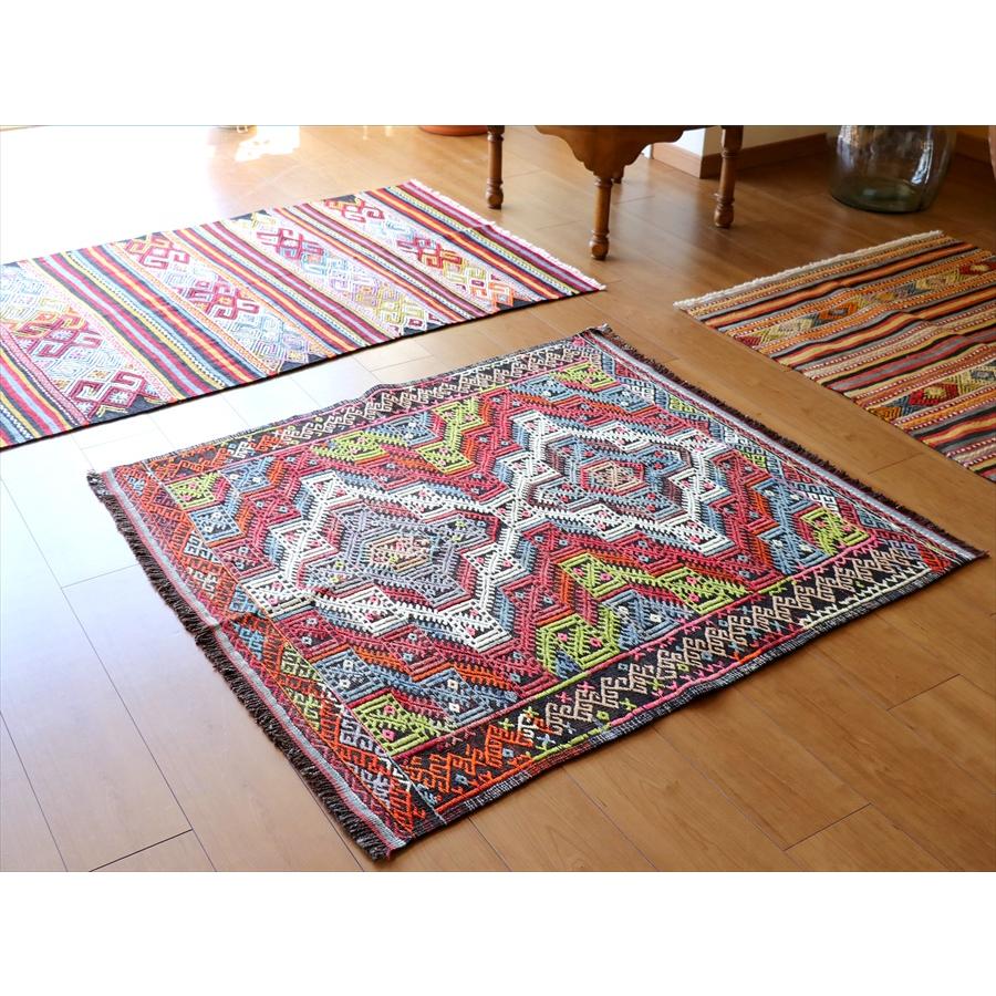 オールドキリム バルケスィール ジジム 108x99cm カラフルなジジム