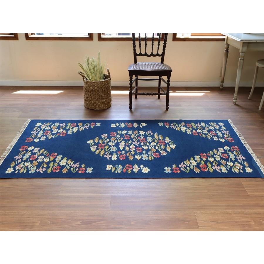 手織りキリム ルーマニア 196x100cm 花のモチーフ | ブランド登録なし | 01