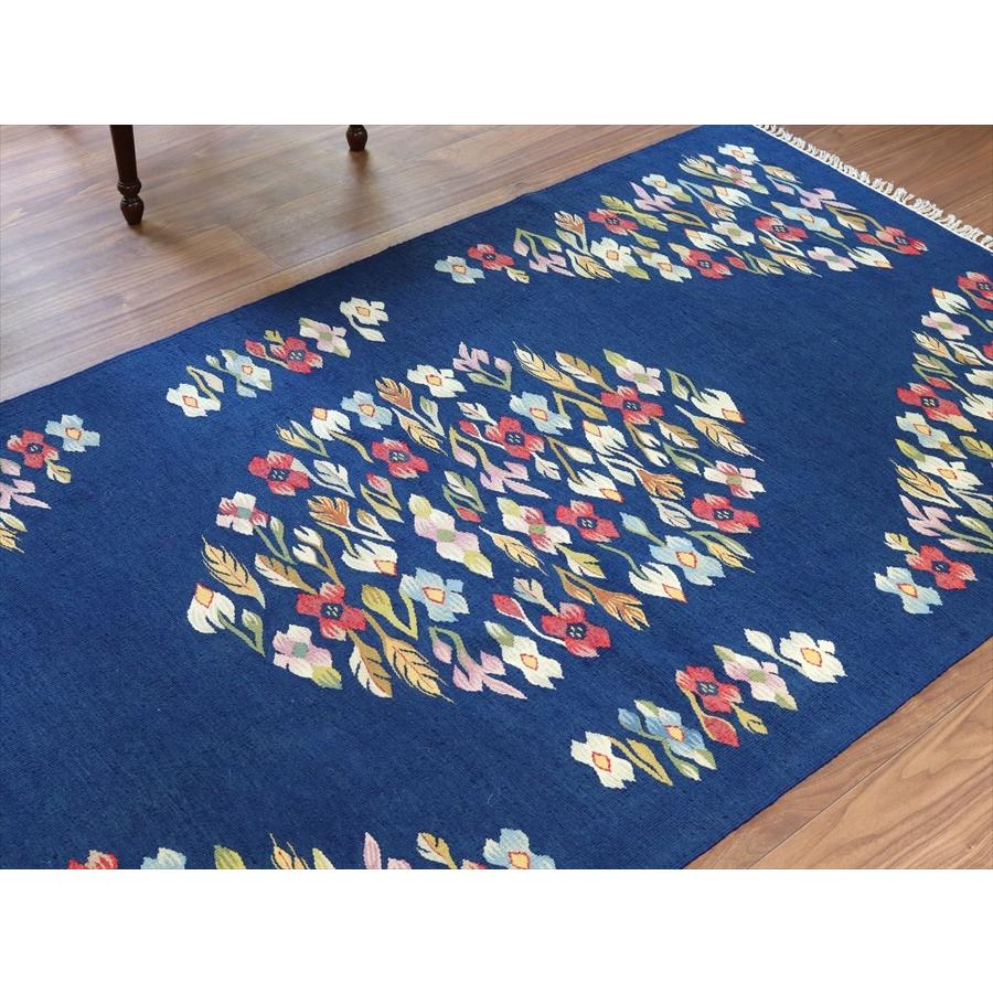 手織りキリム ルーマニア 196x100cm 花のモチーフ | ブランド登録なし | 02