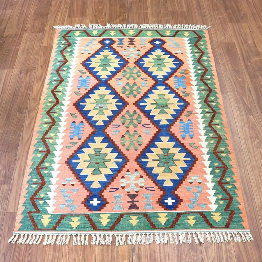 トルコ手織りキリム コンヤ 154x111cm イーブルアイ 連なるひし形 | ブランド登録なし