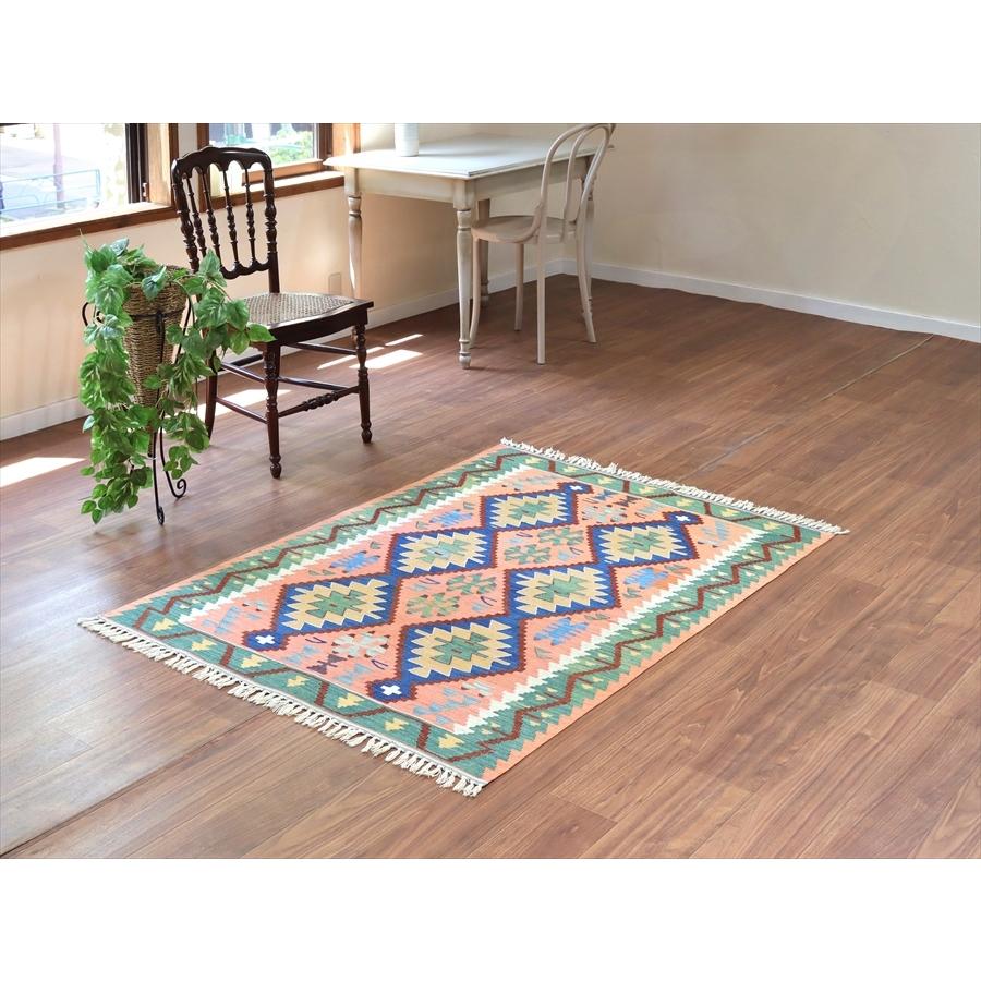 トルコ手織りキリム コンヤ 154x111cm イーブルアイ 連なるひし形 | ブランド登録なし | 01