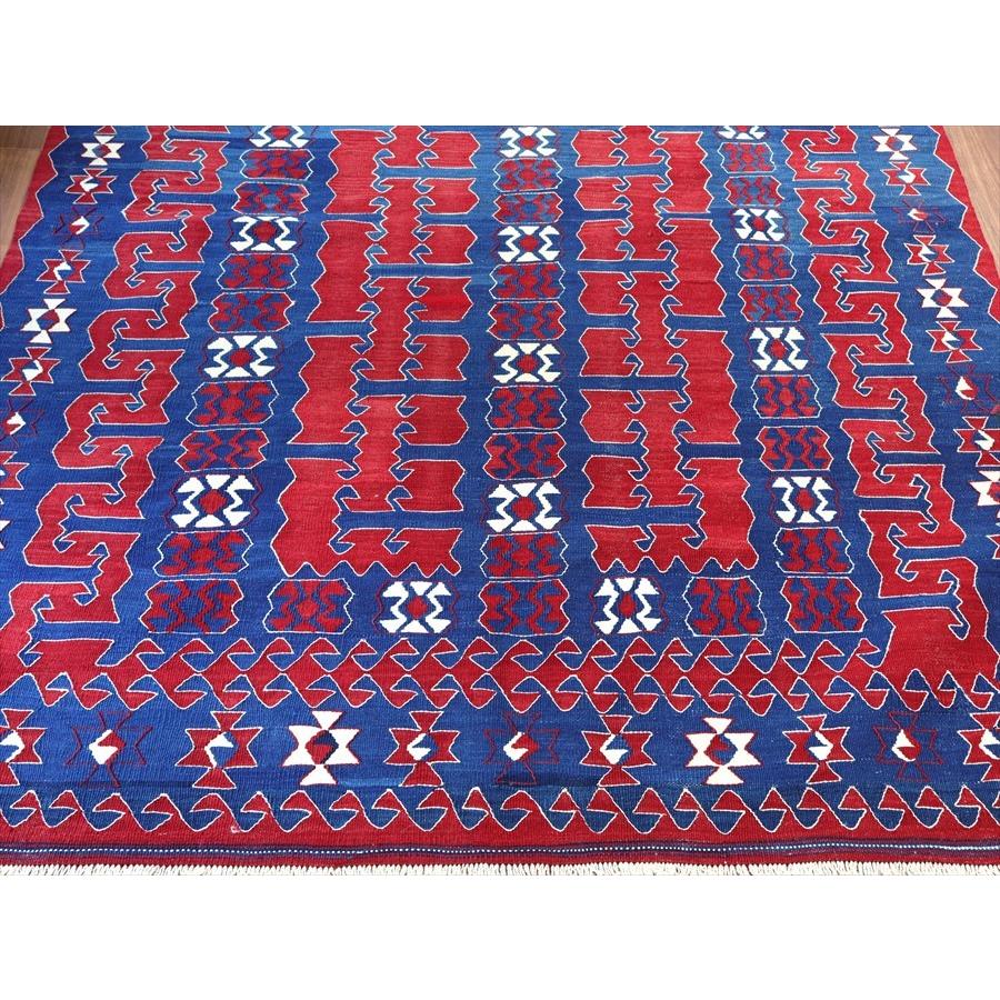 トルコ手織りキリム ユンジュ　草木染 206x144cm ブルー＆レッド | ブランド登録なし | 03