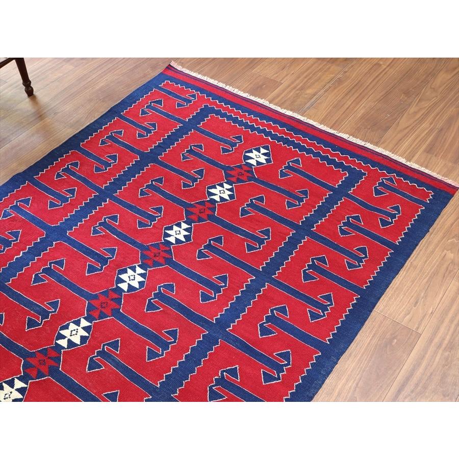 トルコ手織りキリム ユンジュ　草木染 196x123cm レッド＆ブルー | ブランド登録なし | 02
