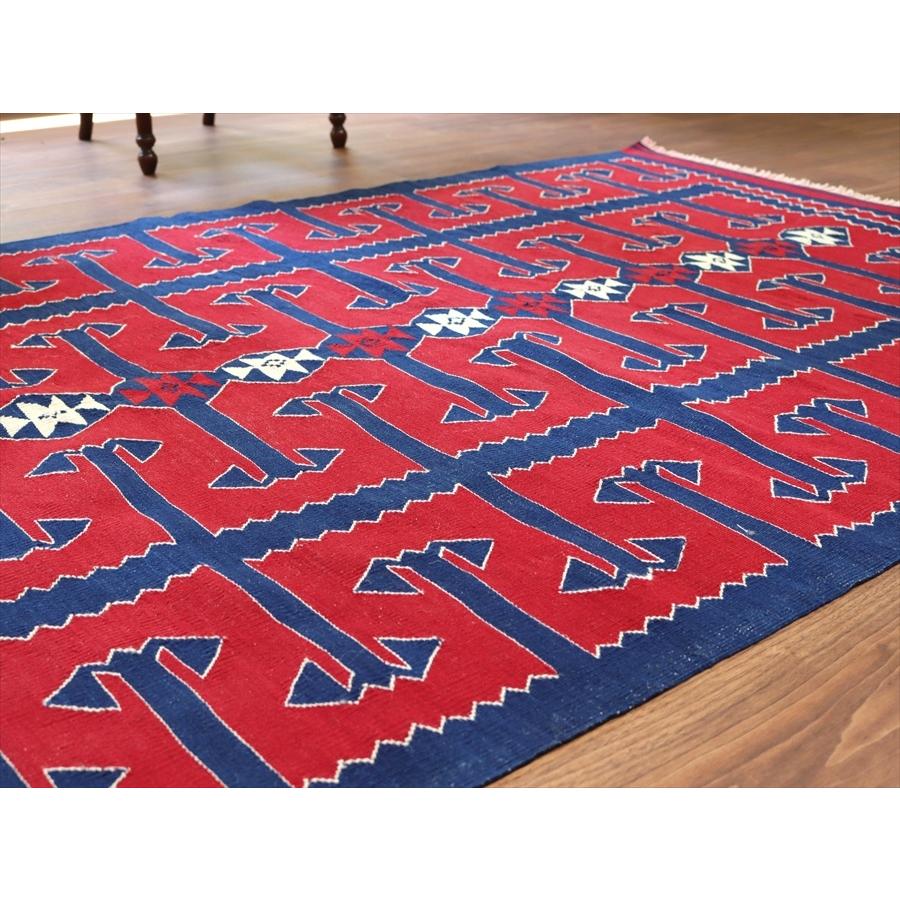 トルコ手織りキリム ユンジュ　草木染 196x123cm レッド＆ブルー | ブランド登録なし | 04