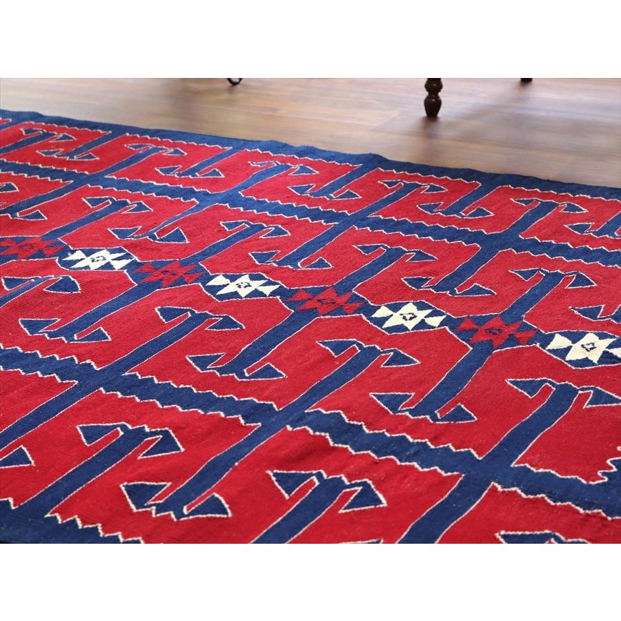 トルコ手織りキリム ユンジュ　草木染 196x123cm レッド＆ブルー | ブランド登録なし | 05