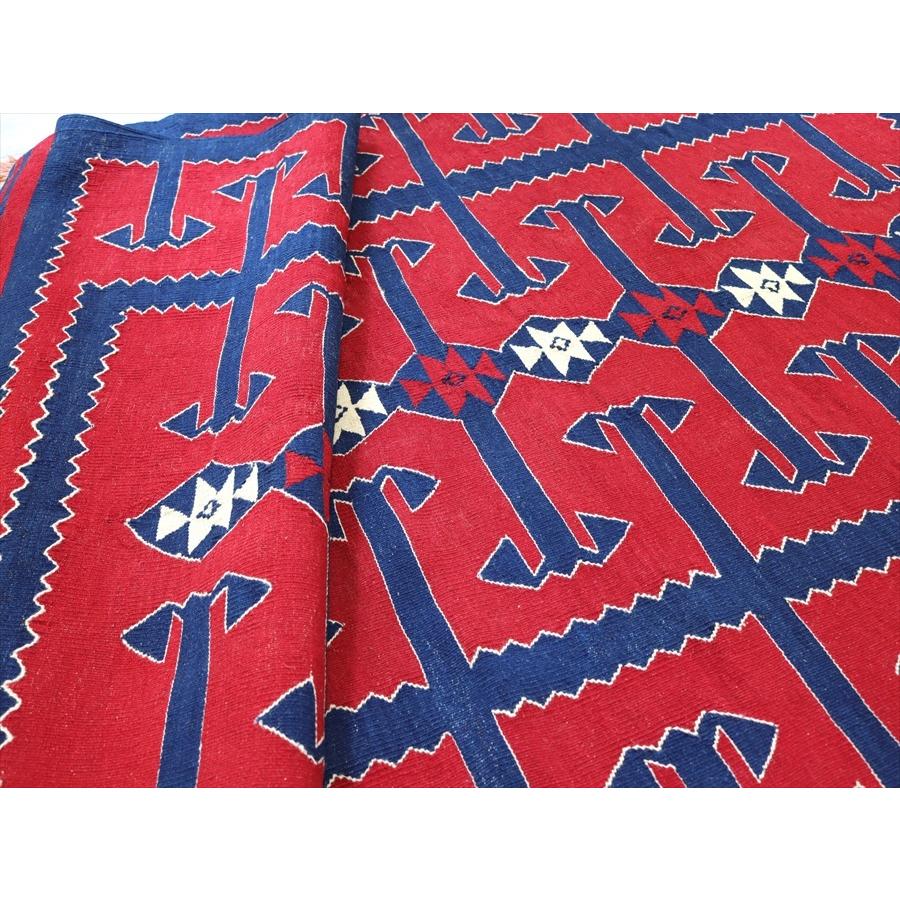 トルコ手織りキリム ユンジュ　草木染 196x123cm レッド＆ブルー | ブランド登録なし | 06
