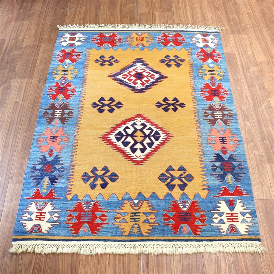 トルコ手織りキリム コンヤ　草木染 177x133cm ２つのダイヤとコチボユヌズ | ブランド登録なし