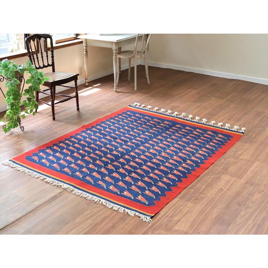 トルコの手織りキリム コンヤ　草木染 182x149cm チューリップのモチーフ | ブランド登録なし | 01