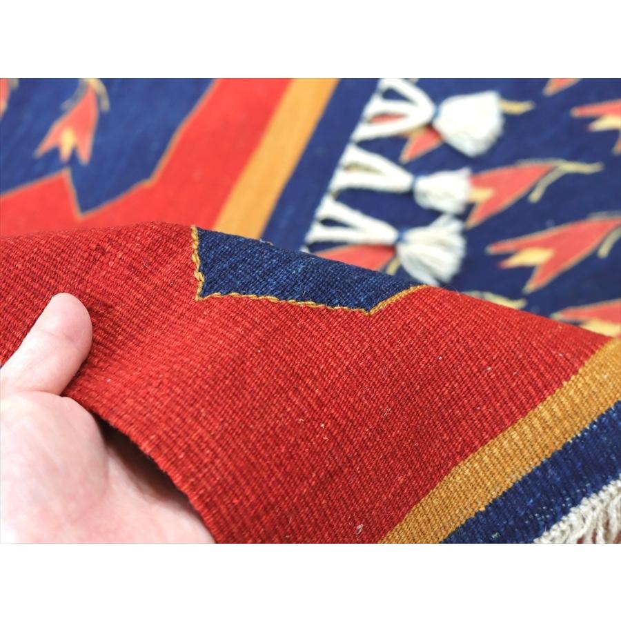 トルコの手織りキリム コンヤ　草木染 182x149cm チューリップのモチーフ | ブランド登録なし | 06