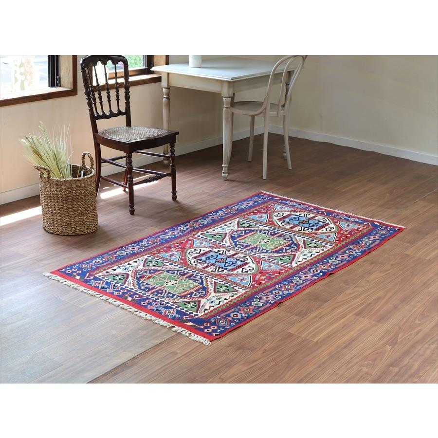 トルコ手織りキリム ワン 190x102cm 4つのサンドゥック