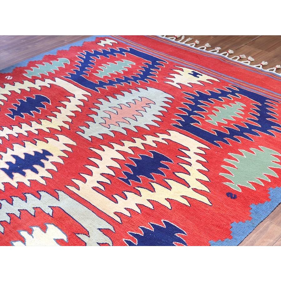 トルコの手織りキリム コンヤ　草木染 253x160cm ジグザグのパルマクルのモチーフ | ブランド登録なし | 02