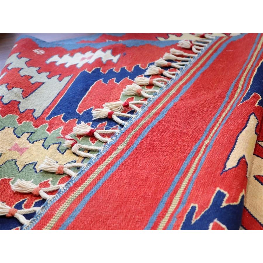 トルコの手織りキリム コンヤ　草木染 253x160cm ジグザグのパルマクルのモチーフ | ブランド登録なし | 06
