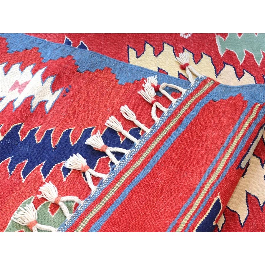 トルコの手織りキリム コンヤ　草木染 253x160cm ジグザグのパルマクルのモチーフ | ブランド登録なし | 07