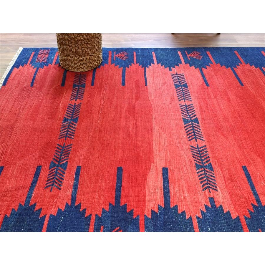 トルコの手織りキリム コンヤ　草木染 241x185cm ネイビー＆レッド | ブランド登録なし | 05