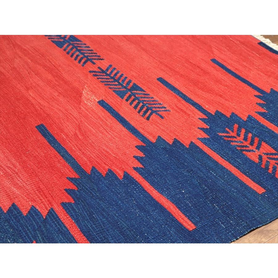 トルコの手織りキリム コンヤ　草木染 241x185cm ネイビー＆レッド | ブランド登録なし | 07