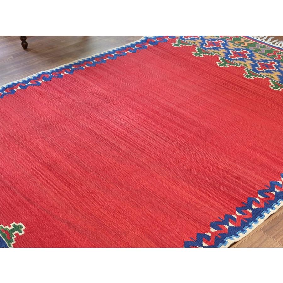 トルコの手織りキリム コンヤ　草木染 207x131cm 赤のエンプティデザイン | ブランド登録なし | 02