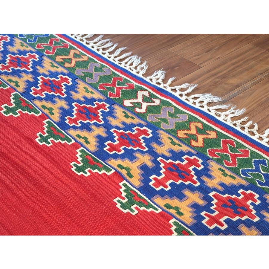 トルコの手織りキリム コンヤ　草木染 207x131cm 赤のエンプティデザイン | ブランド登録なし | 03