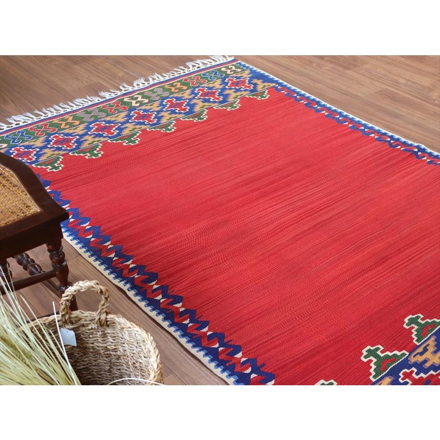 トルコの手織りキリム コンヤ　草木染 207x131cm 赤のエンプティデザイン | ブランド登録なし | 04