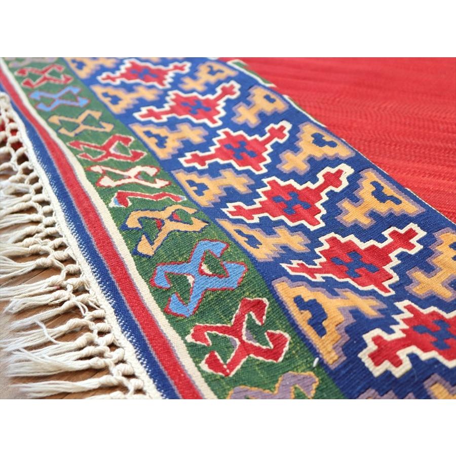 トルコの手織りキリム コンヤ　草木染 207x131cm 赤のエンプティデザイン | ブランド登録なし | 06