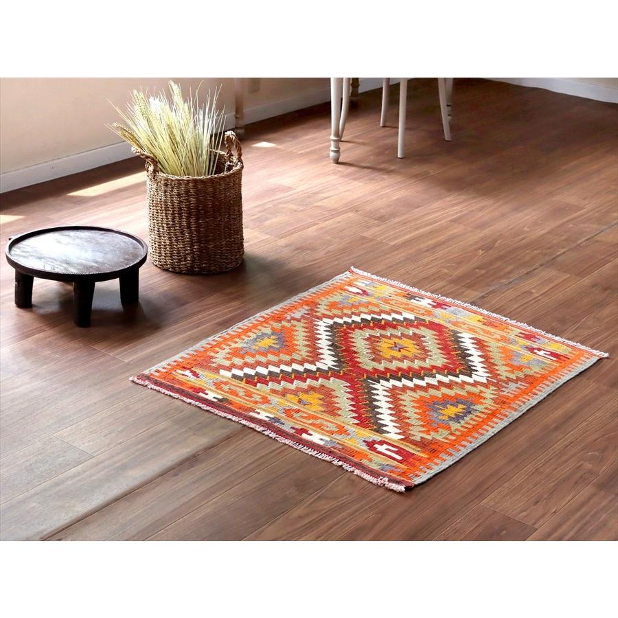 オールドキリム アンタルヤ 98x87cm ジグザグのダイヤ イーブルアイ | ブランド登録なし | 01