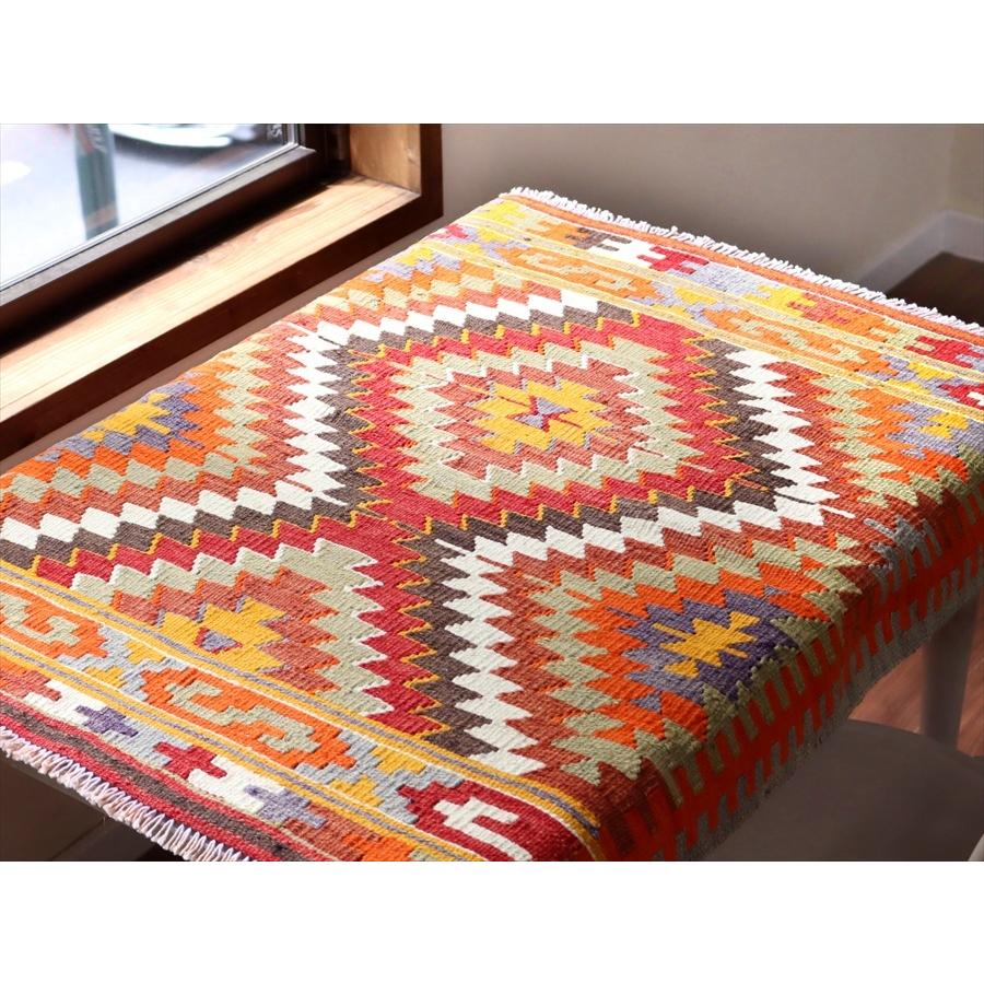 オールドキリム アンタルヤ 98x87cm ジグザグのダイヤ イーブルアイ | ブランド登録なし | 04