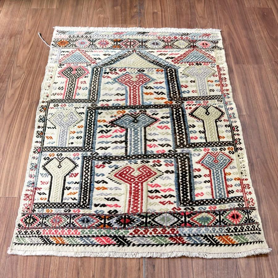 オールドキリム コンヤ 125x87cm 階段状のミフラープ 鉤のジジム | ブランド登録なし