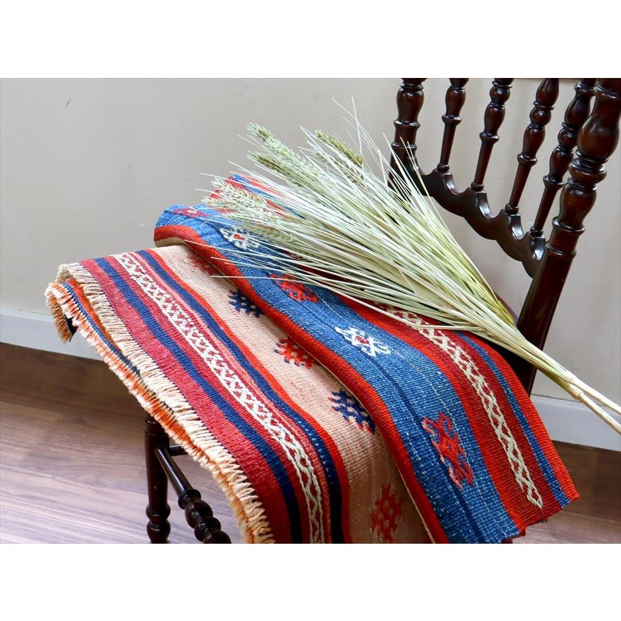 オールドキリム フェティエ 125x71cm レッド＆ブルー 収納袋を開いたキリム | ブランド登録なし | 11
