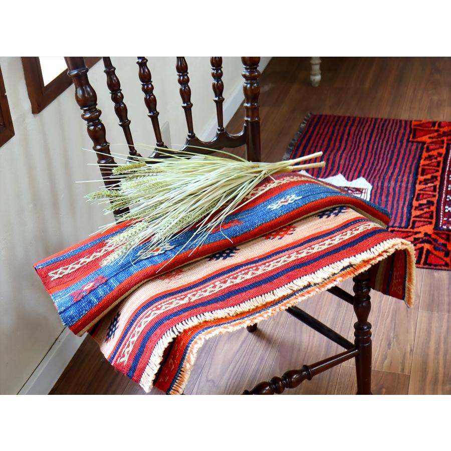 オールドキリム フェティエ 125x71cm レッド＆ブルー 収納袋を開いたキリム | ブランド登録なし | 12