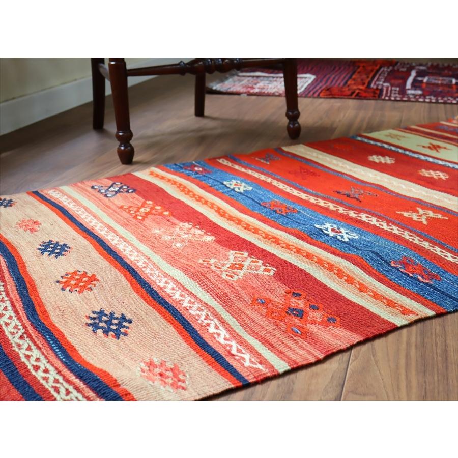 オールドキリム フェティエ 125x71cm レッド＆ブルー 収納袋を開いたキリム | ブランド登録なし | 03