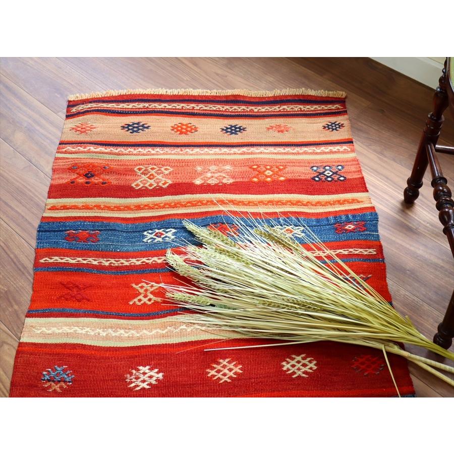 オールドキリム フェティエ 125x71cm レッド＆ブルー 収納袋を開いたキリム | ブランド登録なし | 04