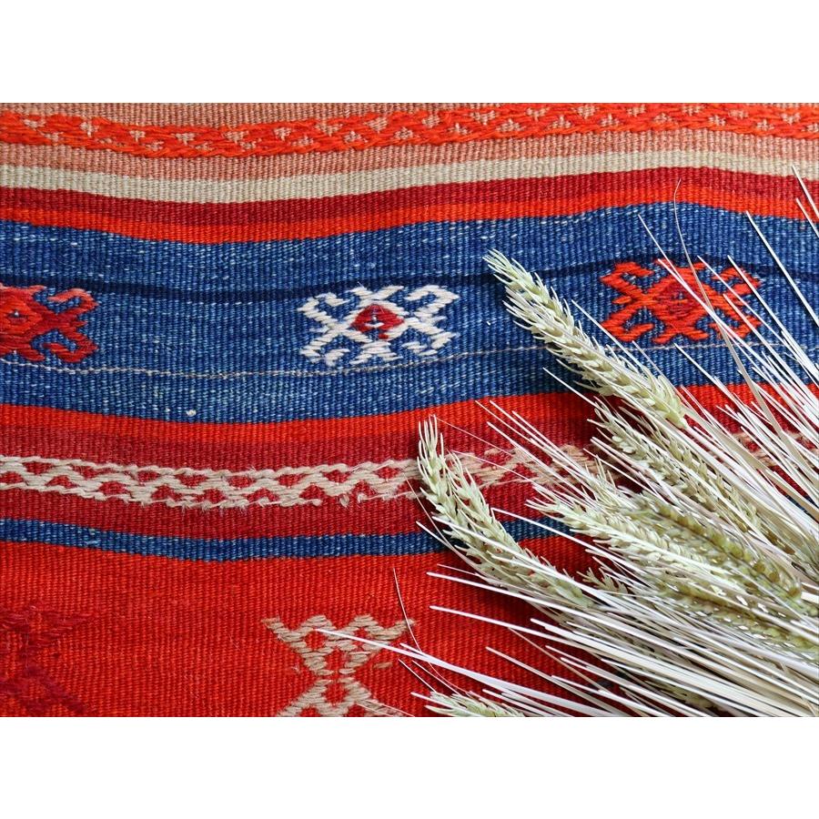 オールドキリム フェティエ 125x71cm レッド＆ブルー 収納袋を開いたキリム | ブランド登録なし | 05