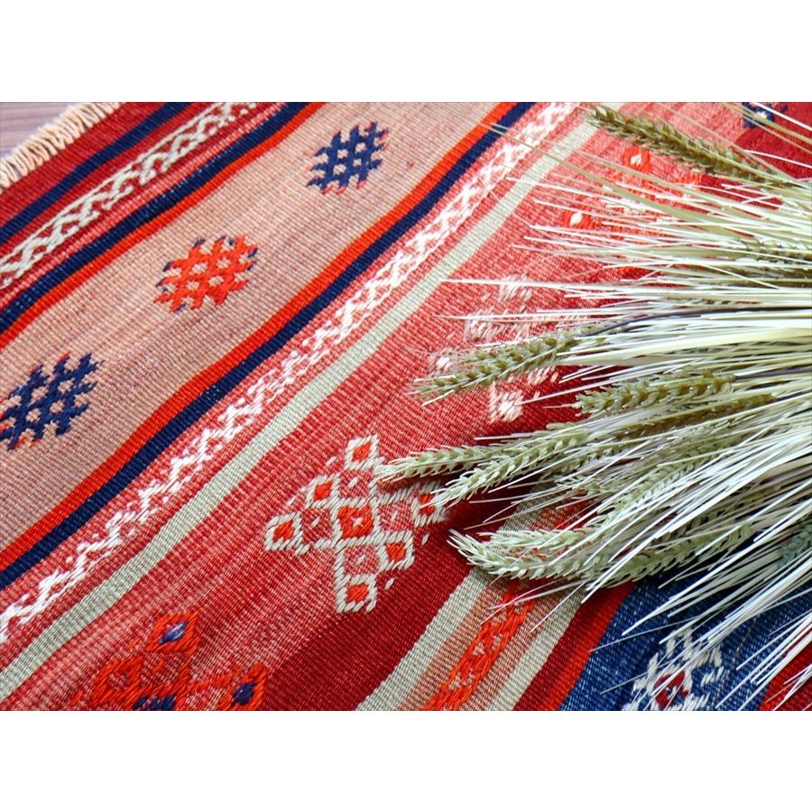オールドキリム フェティエ 125x71cm レッド＆ブルー 収納袋を開いたキリム | ブランド登録なし | 07