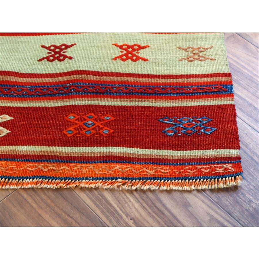 オールドキリム フェティエ 125x71cm レッド＆ブルー 収納袋を開いたキリム | ブランド登録なし | 08
