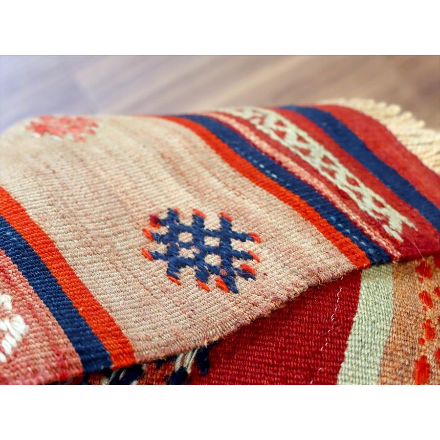 オールドキリム フェティエ 125x71cm レッド＆ブルー 収納袋を開いたキリム | ブランド登録なし | 09