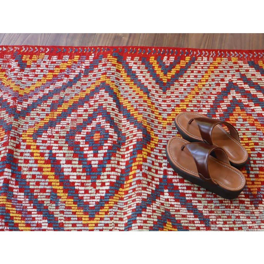 オールドキリム フェティエ/チェイレキ 128x80cm 赤にカラフルなジジム 連なるひし形 | ブランド登録なし | 10