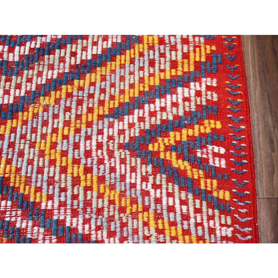 オールドキリム フェティエ/チェイレキ 128x80cm 赤にカラフルなジジム 連なるひし形 | ブランド登録なし | 04