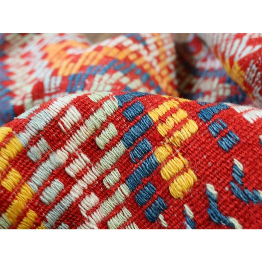 オールドキリム フェティエ/チェイレキ 128x80cm 赤にカラフルなジジム 連なるひし形 | ブランド登録なし | 08