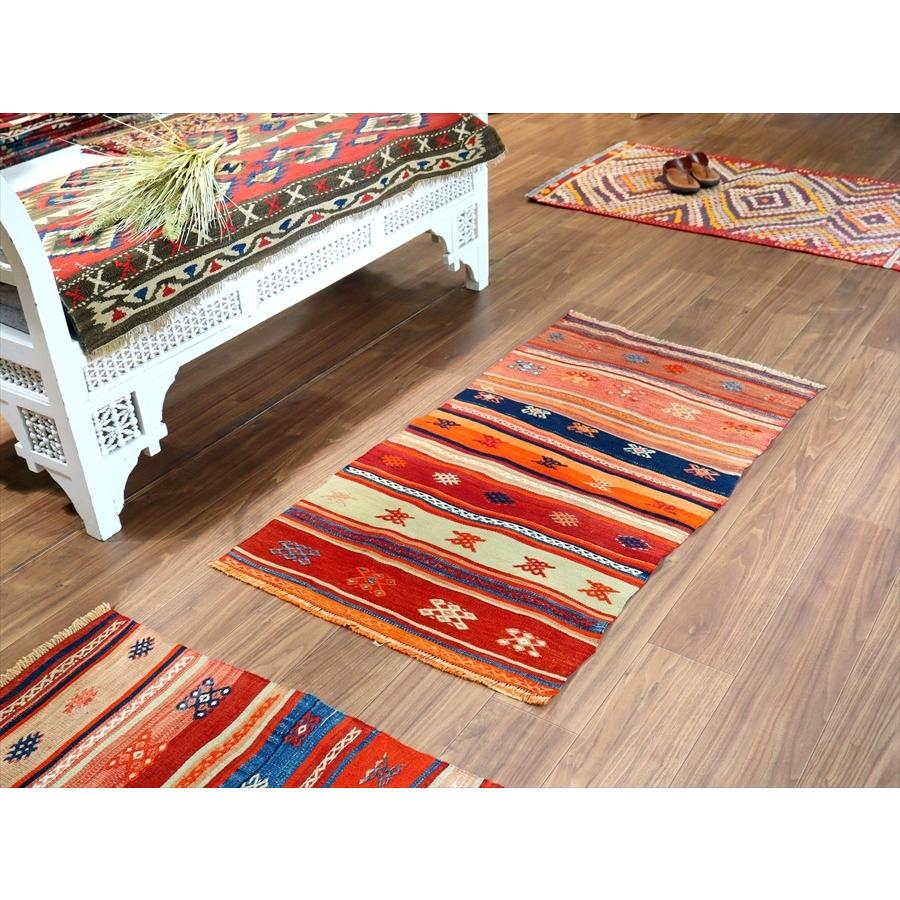 オールドキリム フェティエ 122x70cm レッド＆ブルー 収納袋を開いたキリム | ブランド登録なし | 01