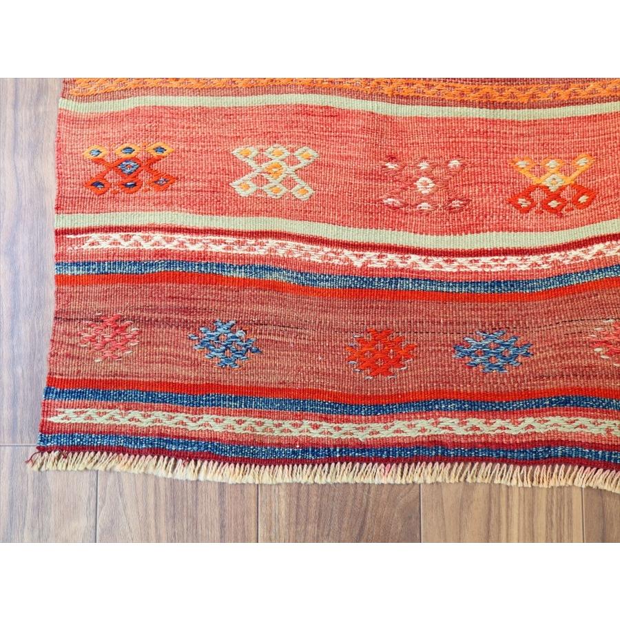 オールドキリム フェティエ 122x70cm レッド＆ブルー 収納袋を開いたキリム | ブランド登録なし | 03