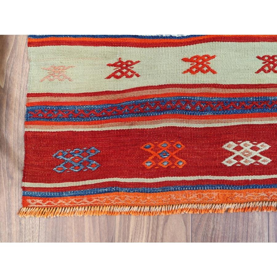 オールドキリム フェティエ 122x70cm レッド＆ブルー 収納袋を開いたキリム | ブランド登録なし | 05