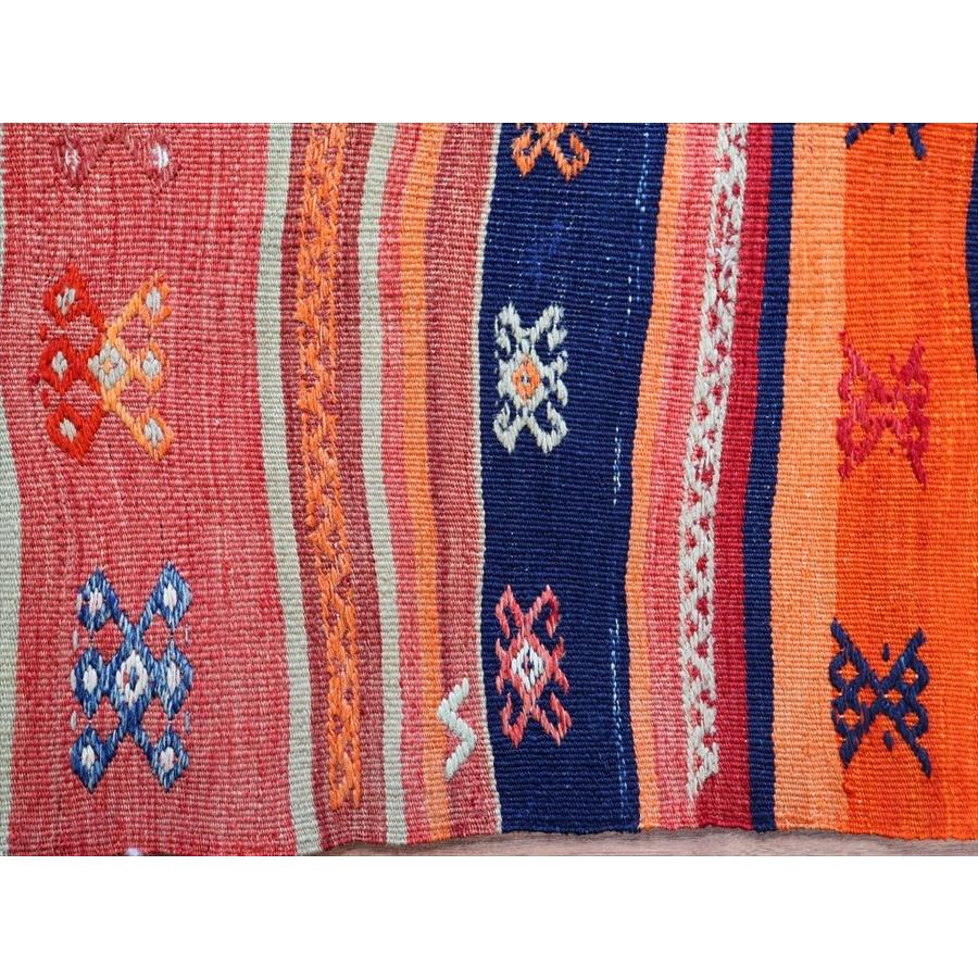 オールドキリム フェティエ 122x70cm レッド＆ブルー 収納袋を開いたキリム | ブランド登録なし | 08