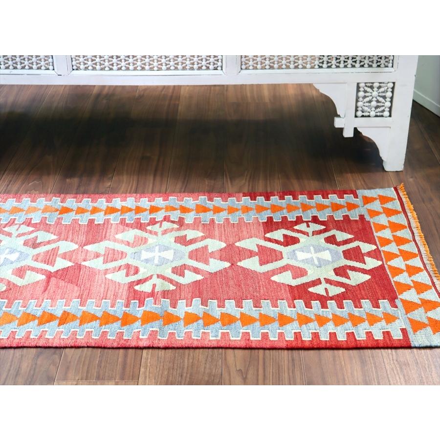 オールドキリム アフィヨン 123x67cm 3つのサソリ 明るいレッド | ブランド登録なし | 03