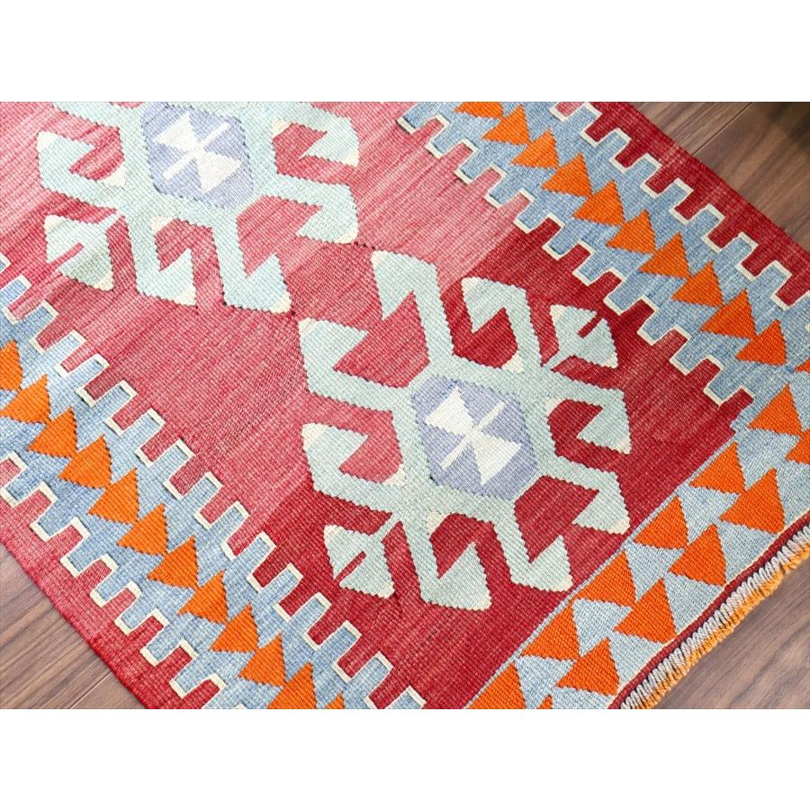 オールドキリム アフィヨン 123x67cm 3つのサソリ 明るいレッド | ブランド登録なし | 04