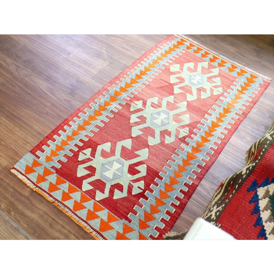 オールドキリム アフィヨン 123x67cm 3つのサソリ 明るいレッド | ブランド登録なし | 06