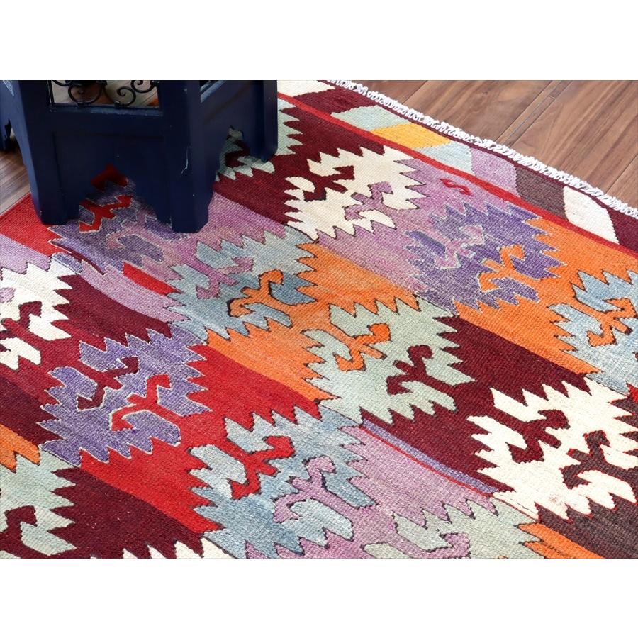 オールドキリム アフィヨン 115x91cm 連なるジグザグモチーフ パッチワーク デザイン | ブランド登録なし | 03