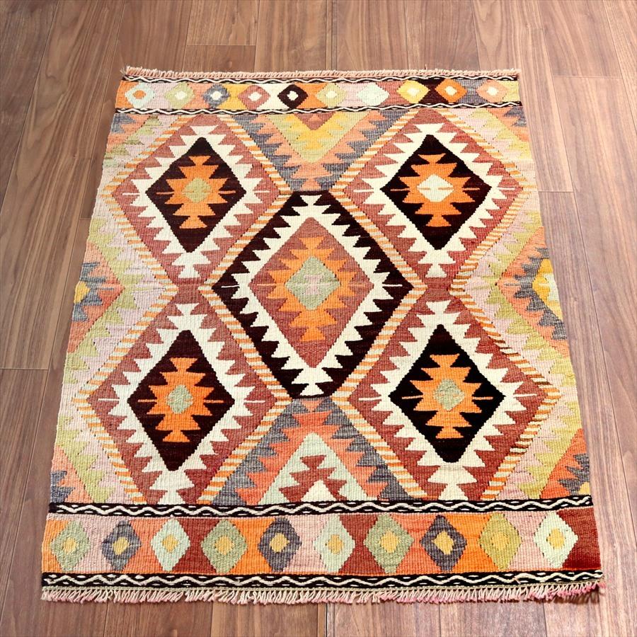 オールドキリム アンタルヤ 113x83cm ジグザグしたひし形 5つのイーブルアイ | ブランド登録なし