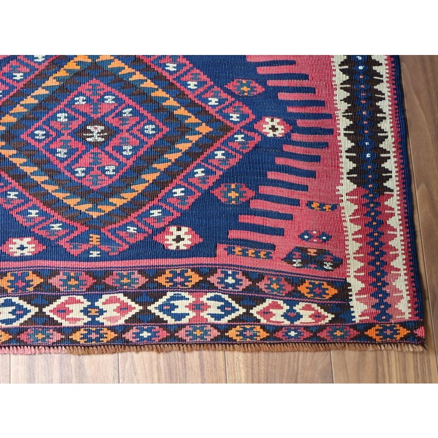オールドキリム ハッキャリ フラグメント 104x84cm 濃紺とローズピンク | ブランド登録なし | 02